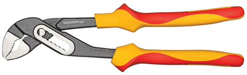 VDE water pump pliers 10" 7 way adjustable - Gedore Red
